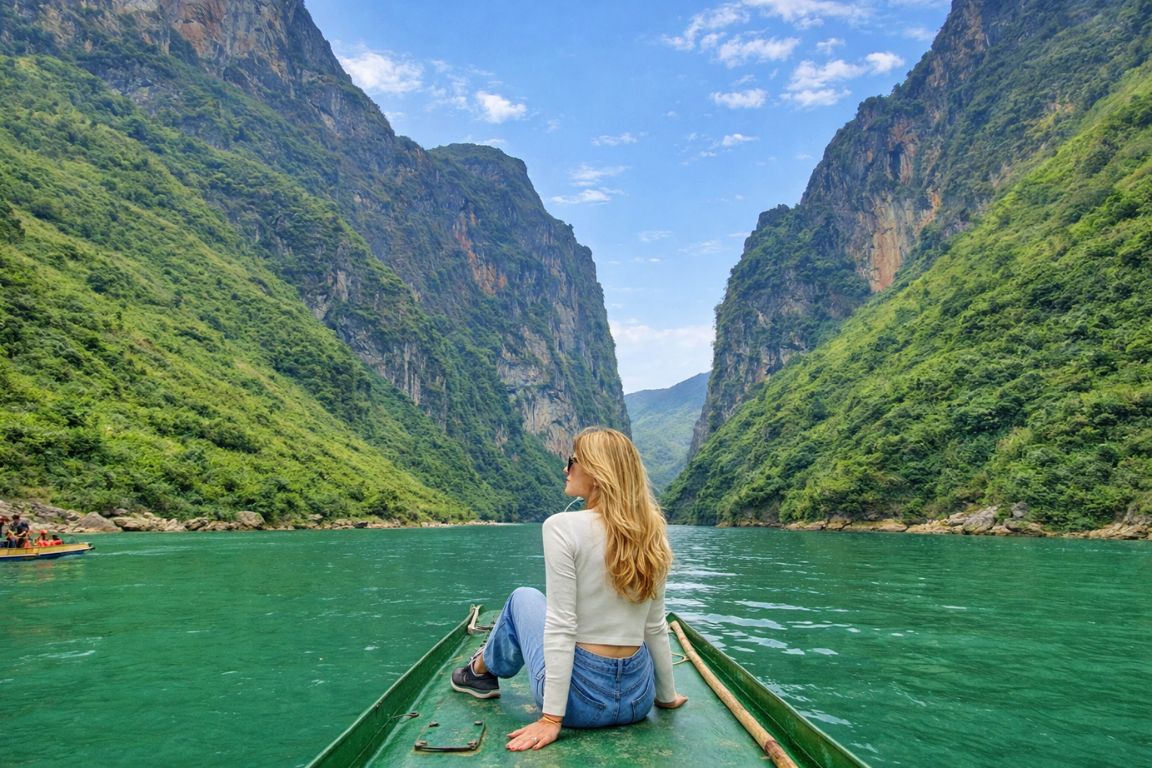 Nho Que Boat trip in Ha Giang tours